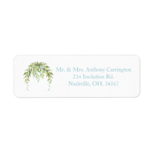 Blue Ribbons Floral Elegante Rücksendeadresse Labe