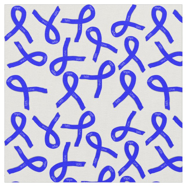 Blue Ribbons Unterstützung und Bewusstsein Stoff (Nahaufnahme)