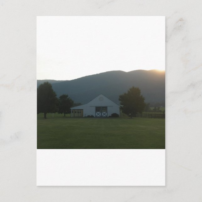 Blue Ridge Farm Sunset Postkarte (Vorderseite)