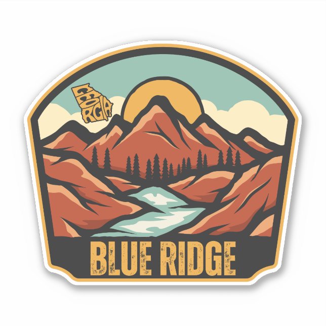 Blue Ridge, Georgia Aufkleber (Vorderseite)
