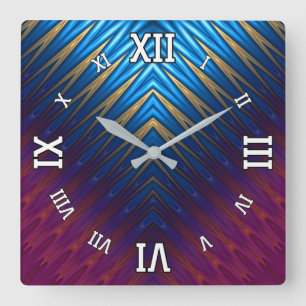 Blue Ridge Gold Quadratische Wanduhr