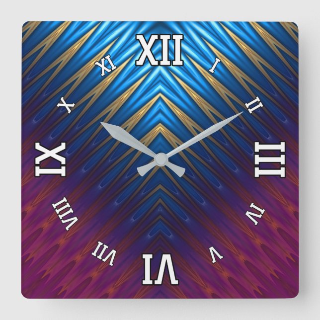 Blue Ridge Gold Quadratische Wanduhr (Vorderseite)