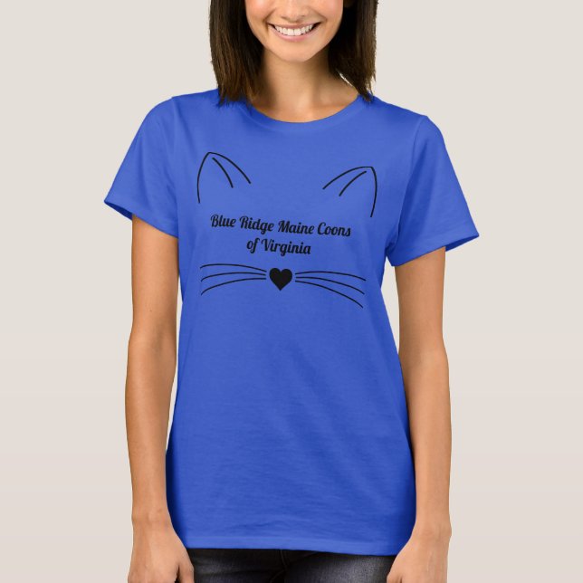 Blue Ridge Maine Coons Cat Face Custom Back T-Shir T-Shirt (Vorderseite)