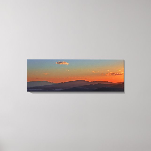 Blue Ridge Mountain Sunset Panorama Canvas Print Leinwanddruck (Vorderseite)