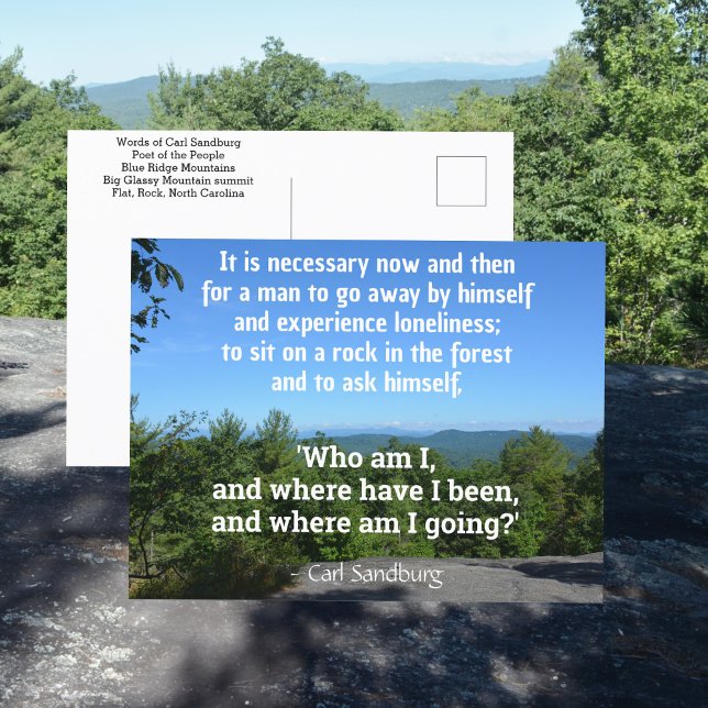 Blue Ridge Mountains Carl Sandburg Zitat Postkarte (Von Creator hochgeladen)