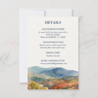 Blue Ridge Mountains Herbst Aquarell-Hochzeit Dankeskarte