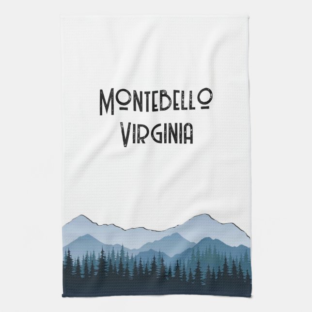 Blue Ridge Mountains, Montebello individualisierba Geschirrtuch (Vertikal)