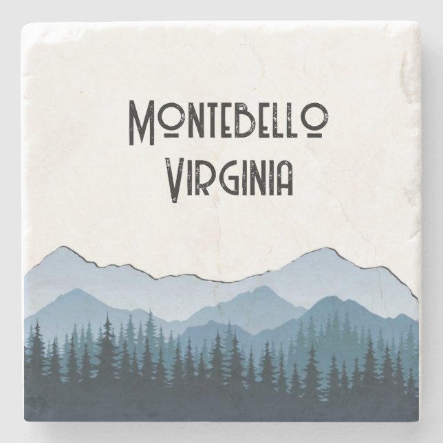 Blue Ridge Mountains, Montebello individualisierba Steinuntersetzer (Vorderseite)