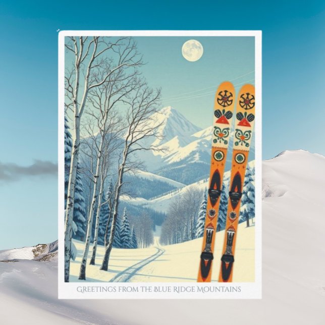 Blue Ridge Mountains NC-Skigebiet Postkarte (Von Creator hochgeladen)