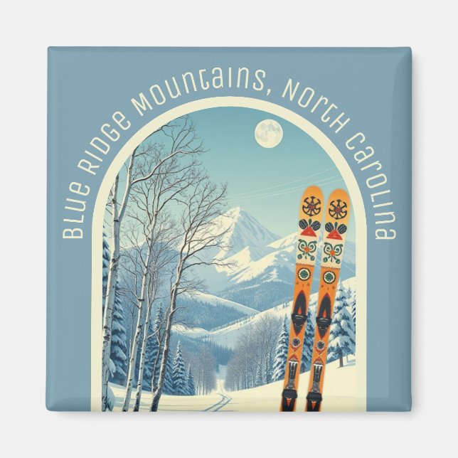 Blue Ridge Mountains North Carolina Ski Magnet (Vorne)