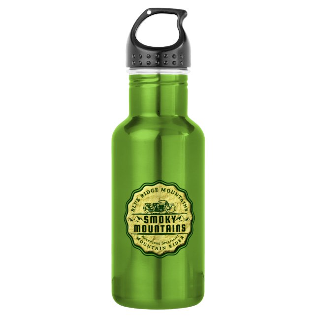 Blue Ridge Mountains Parkway Fahrer Edelstahlflasche (Vorderseite)