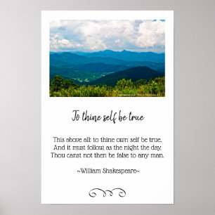 Blue Ridge Mountains und Hamlet Quote Foto Poster