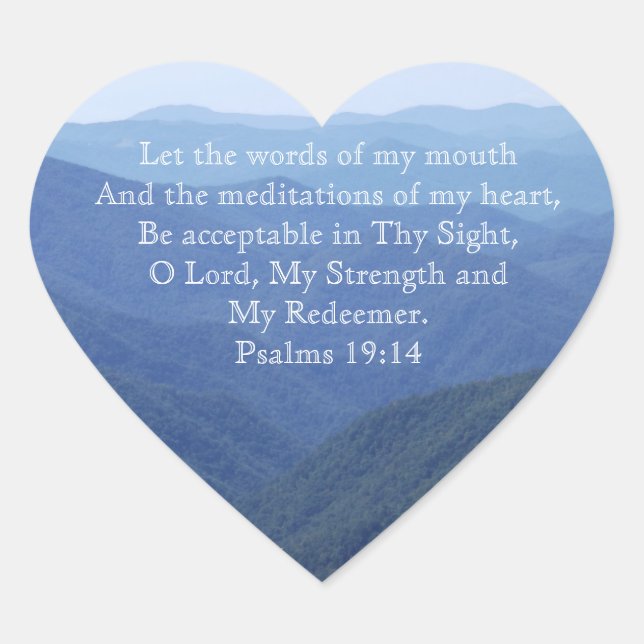 Blue Ridge Mountains Verse Heart Stickers (Vorderseite)
