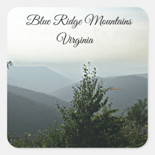 Blue Ridge Mountains, Virginia Quadratischer Aufkleber