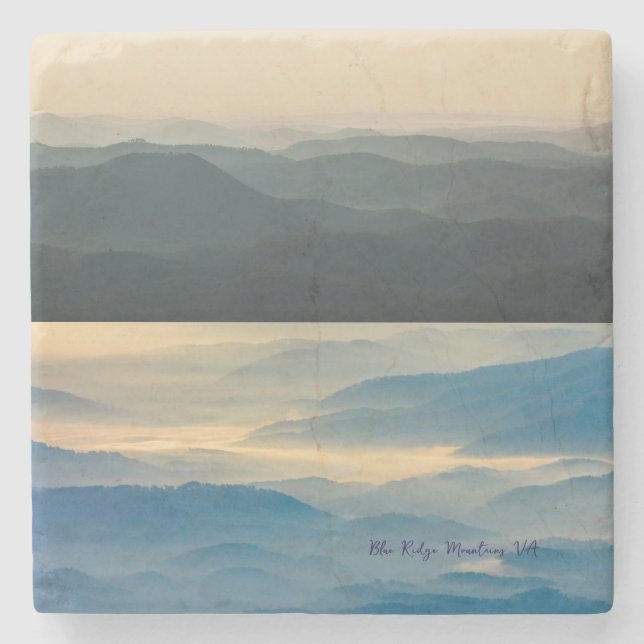 Blue Ridge Mountains Virginia Stone Coaster Steinuntersetzer (Vorderseite)