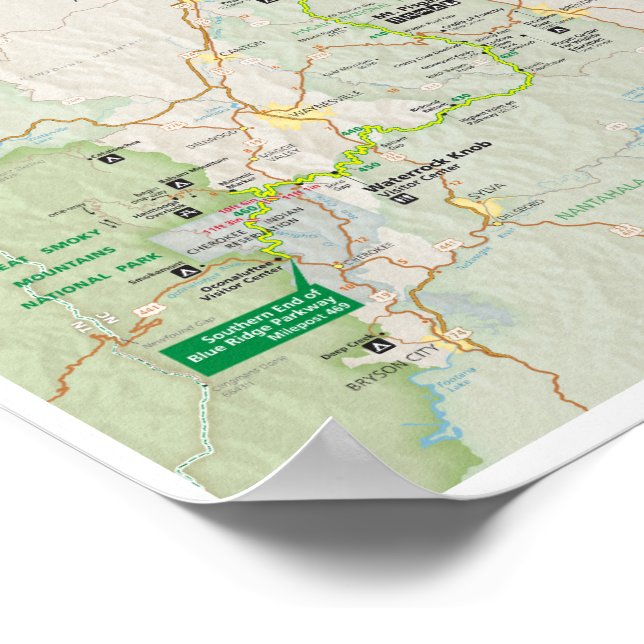 Blue Ridge Parkway 2026 Kartenposter Poster (Ecke)