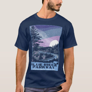 Blue Ridge Parkway at Night WPA Style Vintag T-Shirt