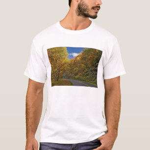 Blue Ridge Parkway in Kurven durch die Herbstfarbe T-Shirt