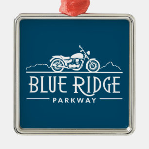 Blue Ridge Parkway Motorrad Ornament Aus Metall