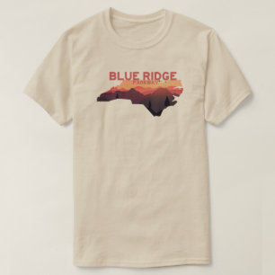 Blue Ridge Parkway North Carolina Karte T-Shirt