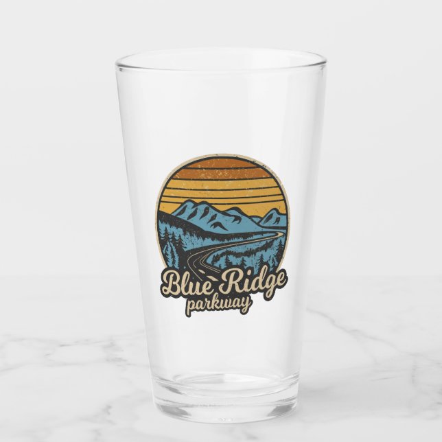 Blue Ridge Parkway Retro Glas (Vorderseite)