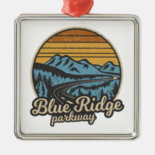 Blue Ridge Parkway Retro Ornament Aus Metall