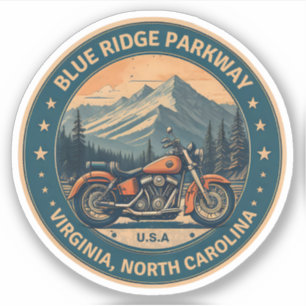 Blue Ridge Parkway Scenic Byway Motorrad-Tour Aufkleber