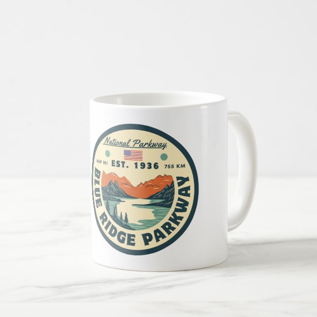   Blue Ridge Parkway Scenic Byway Virginia North C Kaffeetasse (VorderseiteRechts)