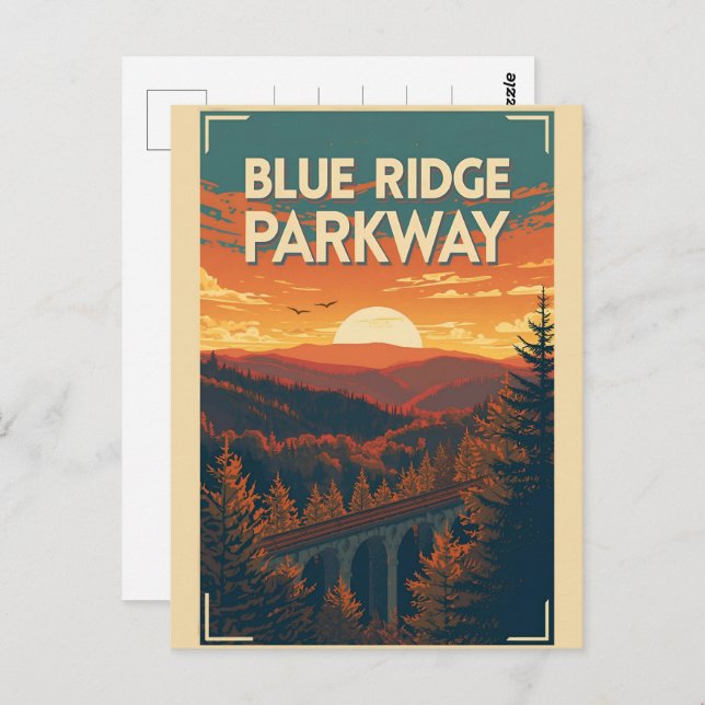   Blue Ridge Parkway Scenic Byway Virginia North C Postkarte (Vorne/Hinten)