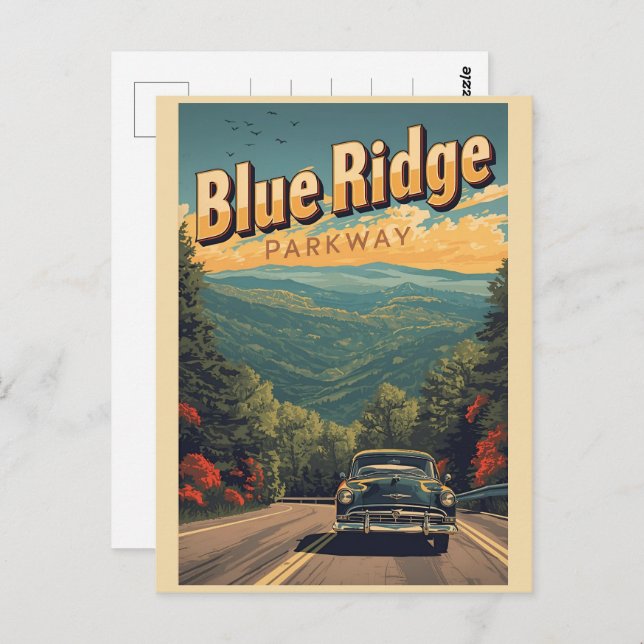   Blue Ridge Parkway Scenic Byway Virginia North C Postkarte (Vorne/Hinten)