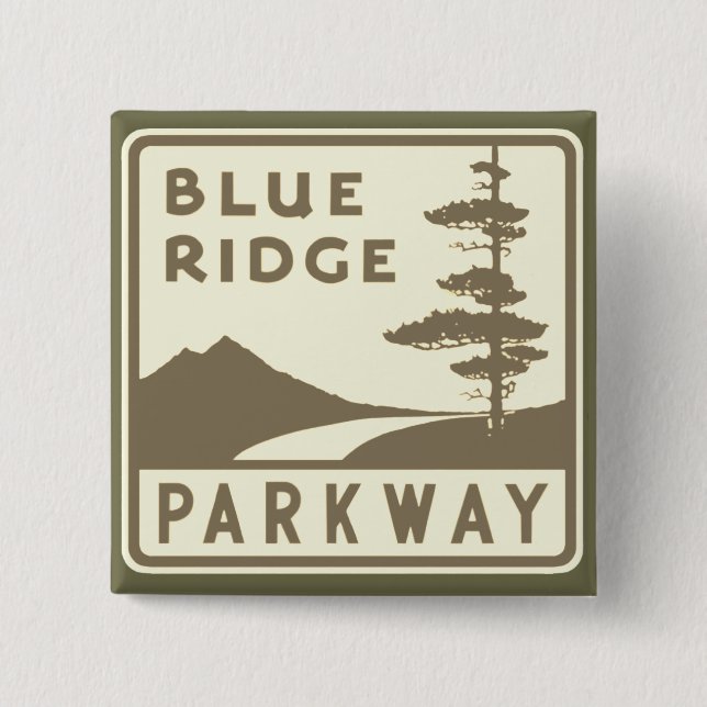 Blue Ridge Parkway Schild Button (Vorderseite)