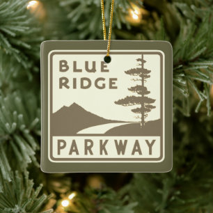 Blue Ridge Parkway Schild Keramikornament