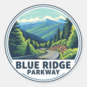 Blue Ridge Parkway Travel Runder Aufkleber