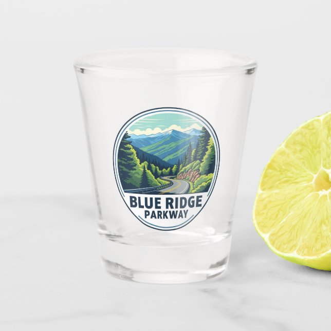 Blue Ridge Parkway Travel Schnapsglas (Vorderseite)