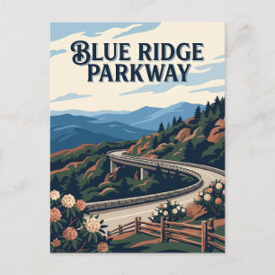 Blue Ridge Parkway VA NC Retro Vintage Poster Postkarte