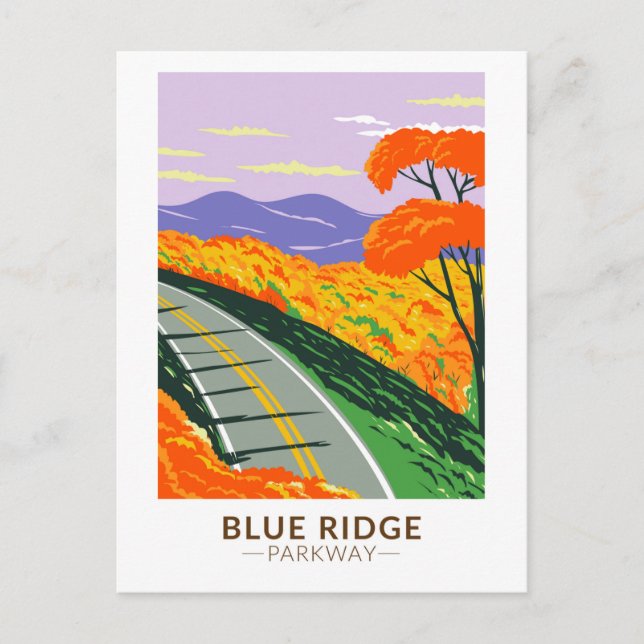 Blue Ridge Parkway Vintag Postkarte (Vorderseite)