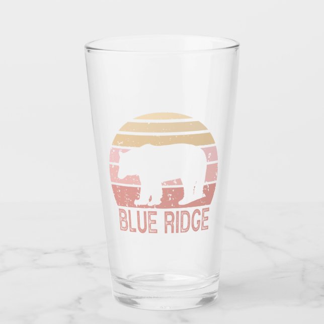 Blue Ridge Retro Bär Glas (Vorderseite)