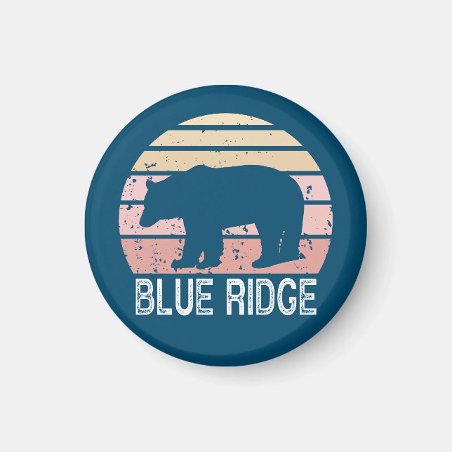 Blue Ridge Retro Bär Magnet (Vorne)