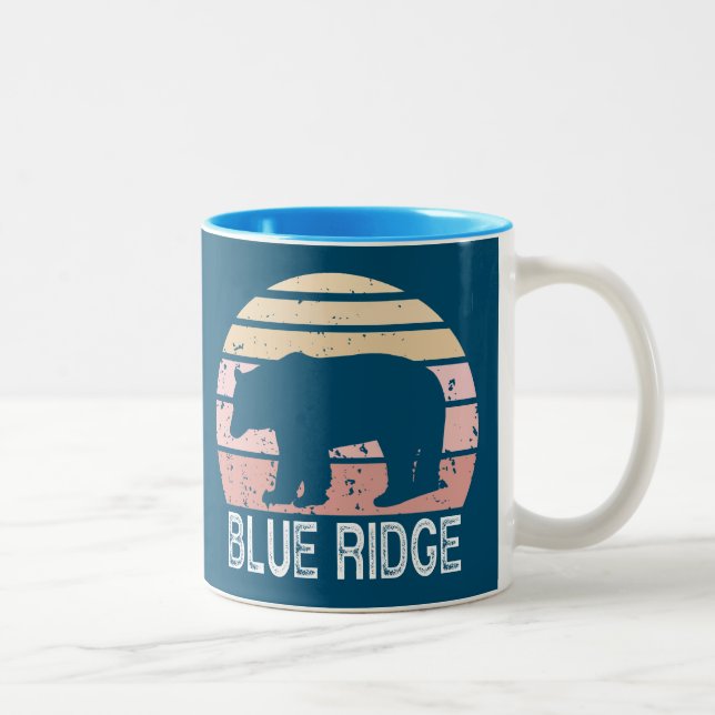 Blue Ridge Retro Bär Zweifarbige Tasse (Rechts)