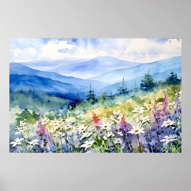 Blue Ridge Scenic Landscape Art Poster (Vorne)
