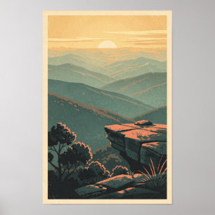 Blue Ridge Sonnenaufgang Vintage Reise Poster