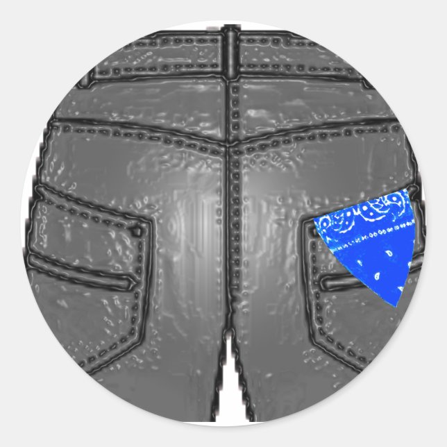 Blue Right Hanky Runder Aufkleber (Vorderseite)