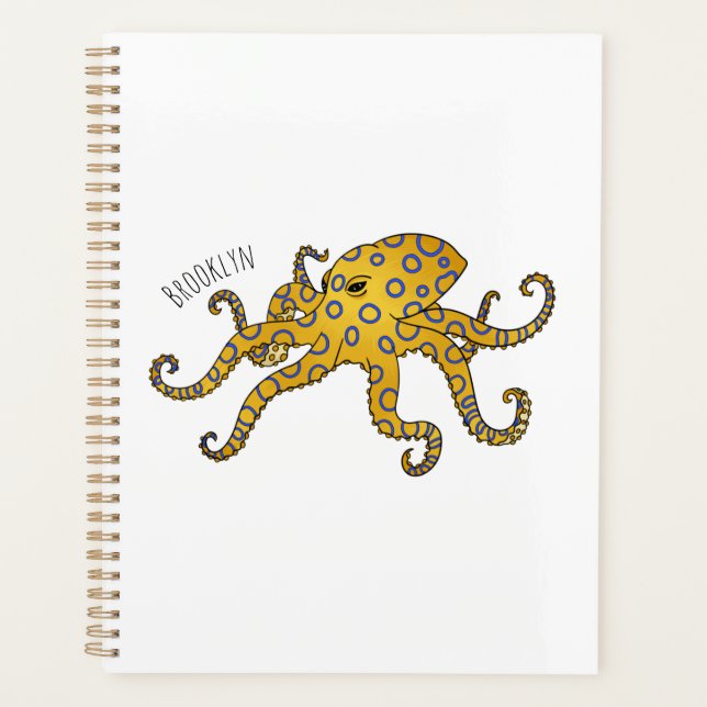 Blue-ringed octopus cartoon illustration  planer (Vorderseite)