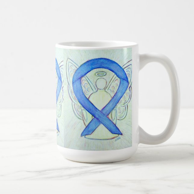 Blue River Awareness Ribbon Angel Art Tasse (Rechts)
