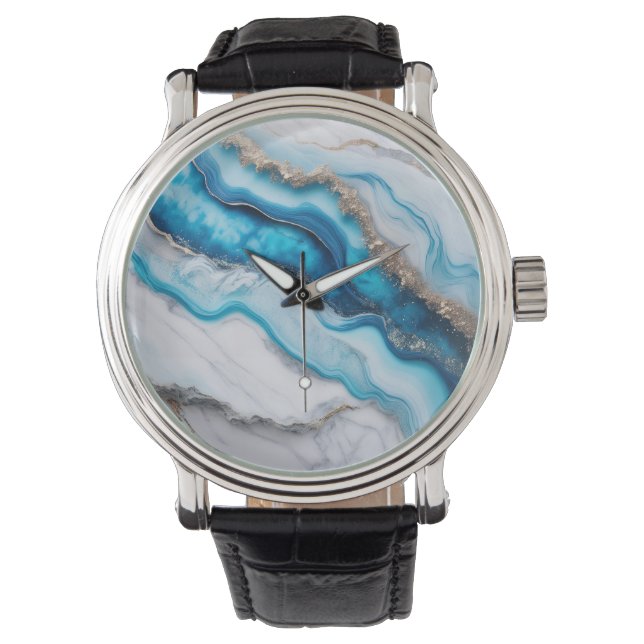 Blue River Marble Armbanduhr (Vorderseite)