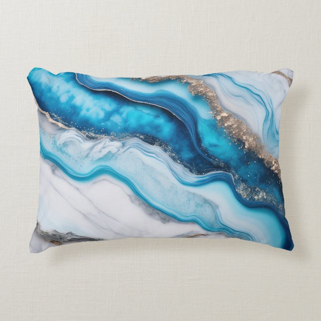 Blue River Marble Dekokissen (Vorderseite)