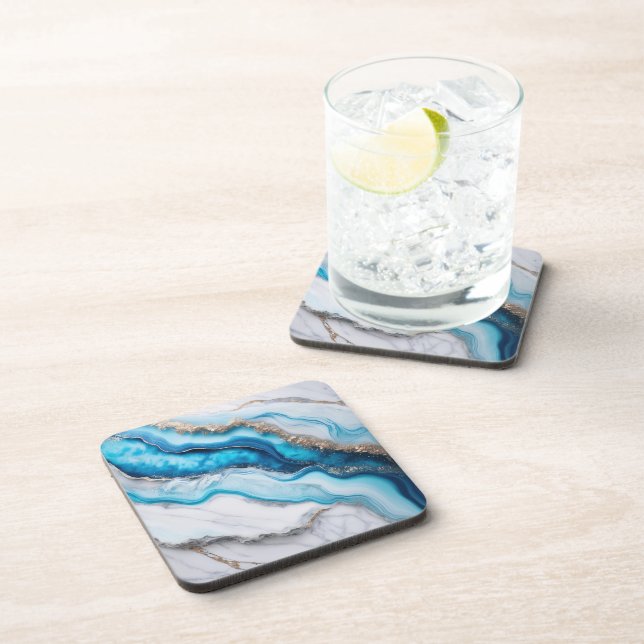 Blue River Marble Getränkeuntersetzer (Rechte Seite)