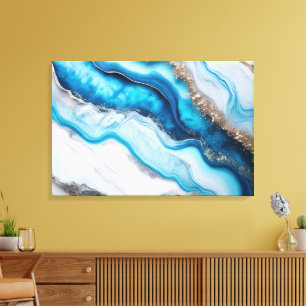 Blue River Marble Leinwanddruck