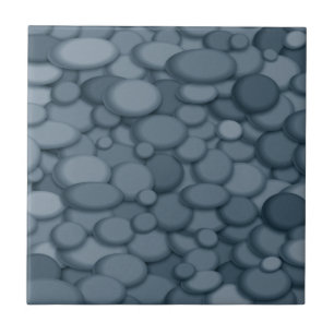 Blue River Rock Pebbles Art Fliese