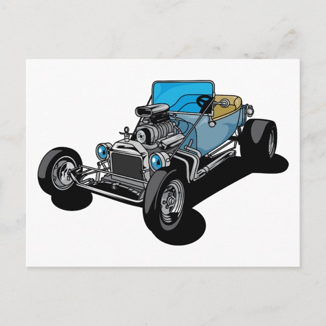 Blue Roadster Postkarte (Vorderseite)